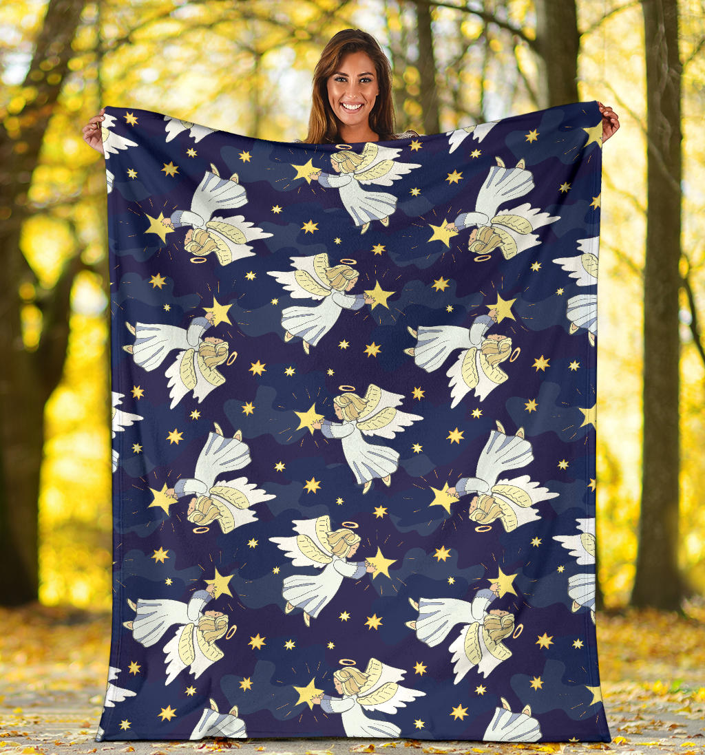 Angel Pattern Print Design 06 Premium Blanket