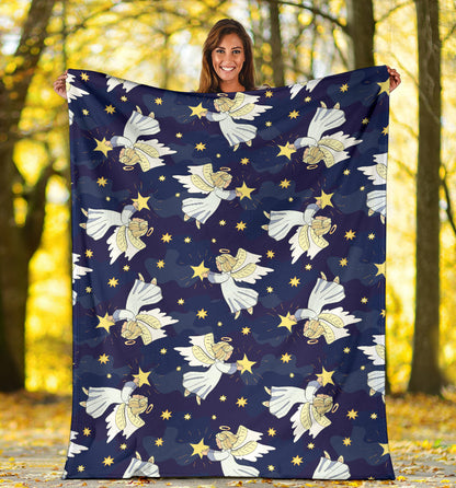 Angel Pattern Print Design 06 Premium Blanket