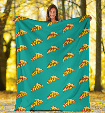 Pizza Pattern Print Design A03 Premium Blanket