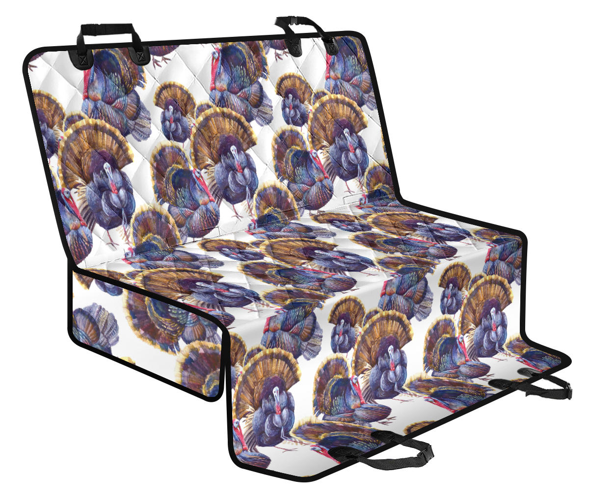 Turkey Pattern Print Design 01 Rear Dog Car Seat Cover Hammock