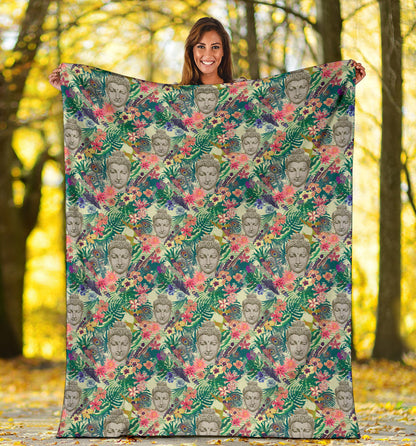 Buddha Pattern Print Design 08 Premium Blanket
