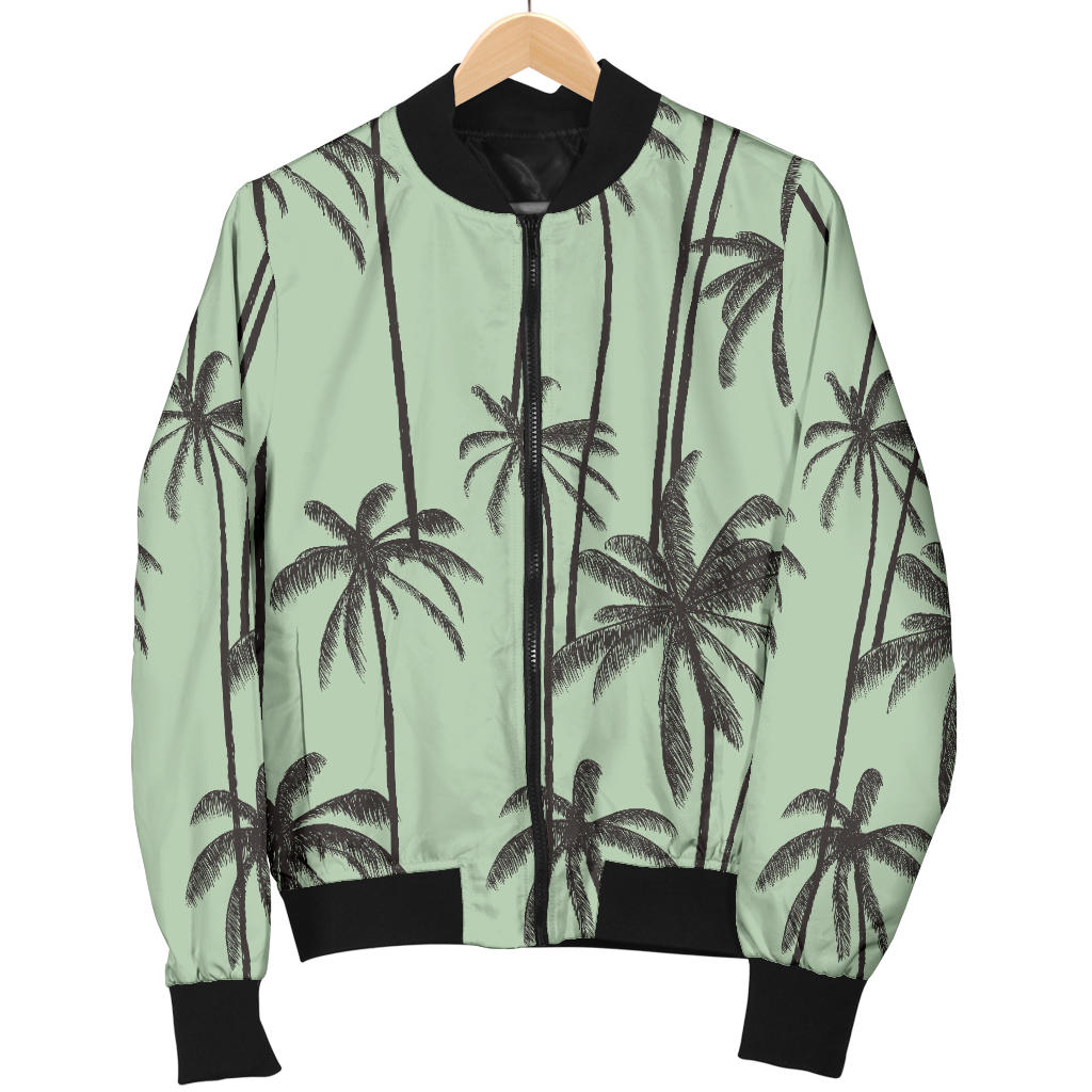 Palm Tree Pattern Print Design A04 Men Bomber Jacket