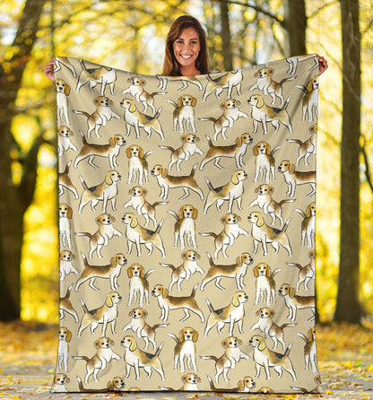 Beagle Pattern Print Design 04 Premium Blanket