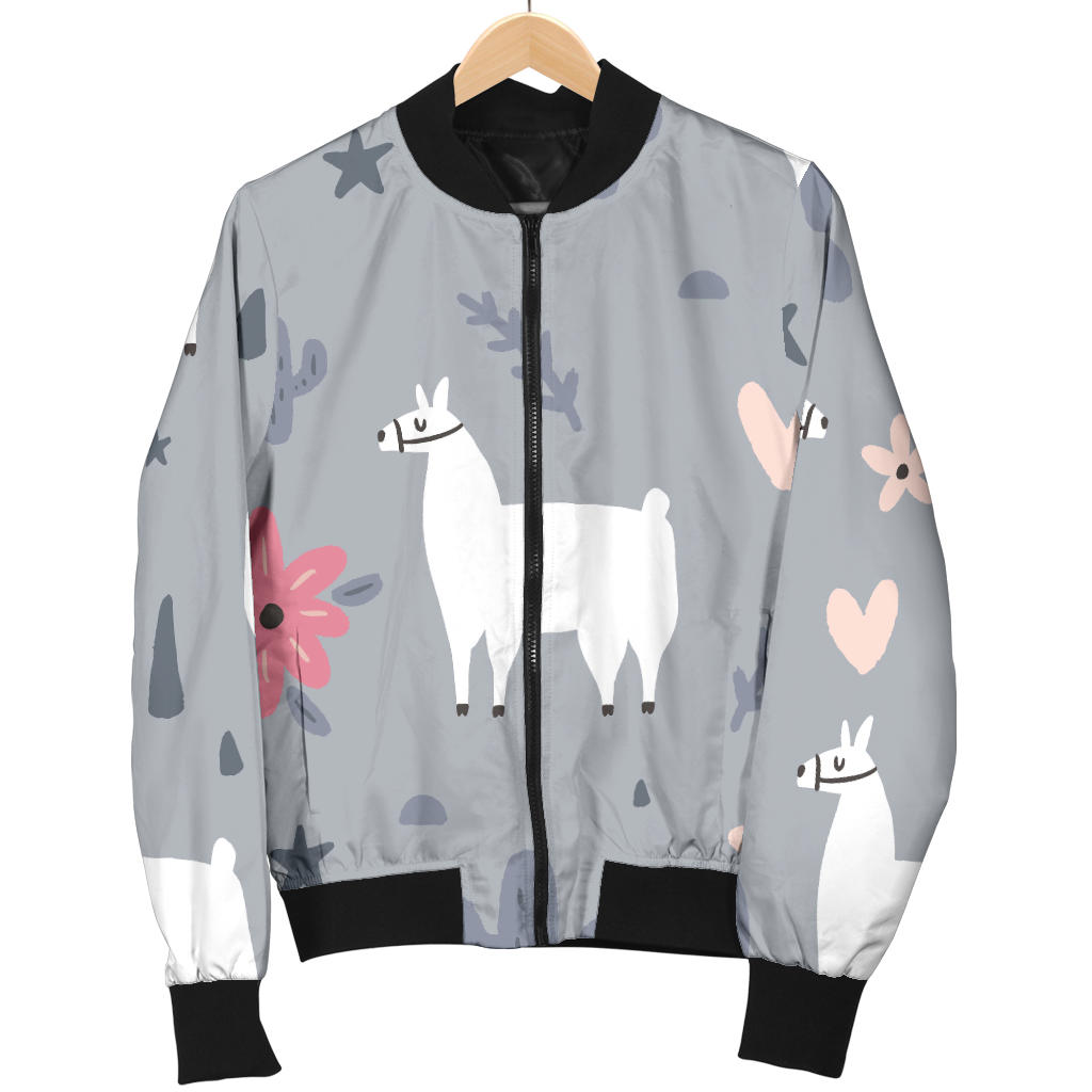 Llama Pattern Print Design 010 Men Bomber Jacket
