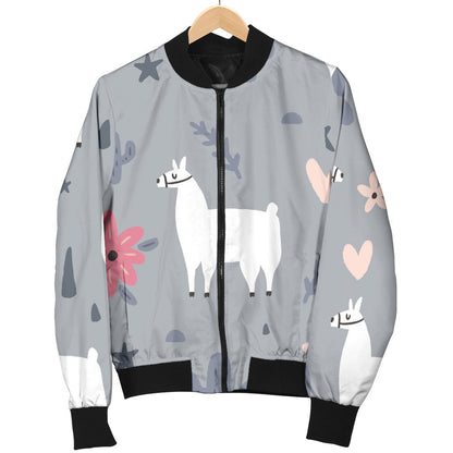 Llama Pattern Print Design 010 Men Bomber Jacket