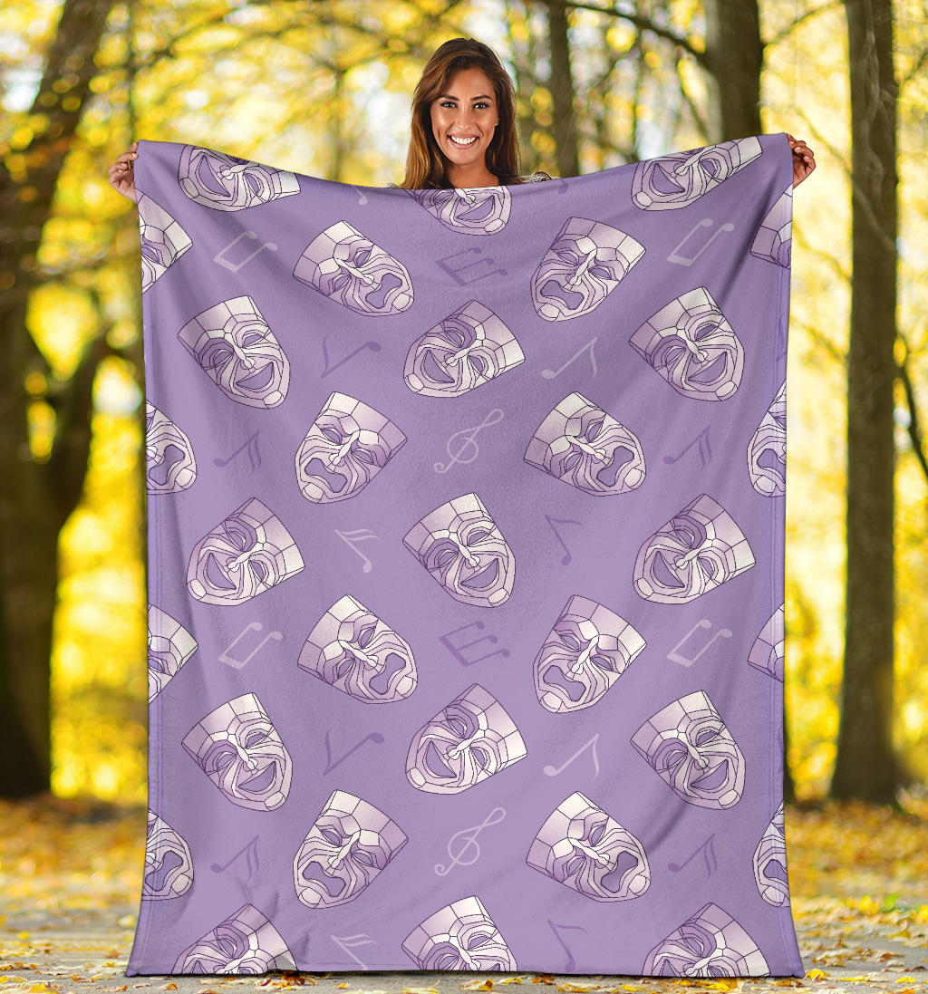 Acting Mask Pattern Print Design 05 Premium Blanket