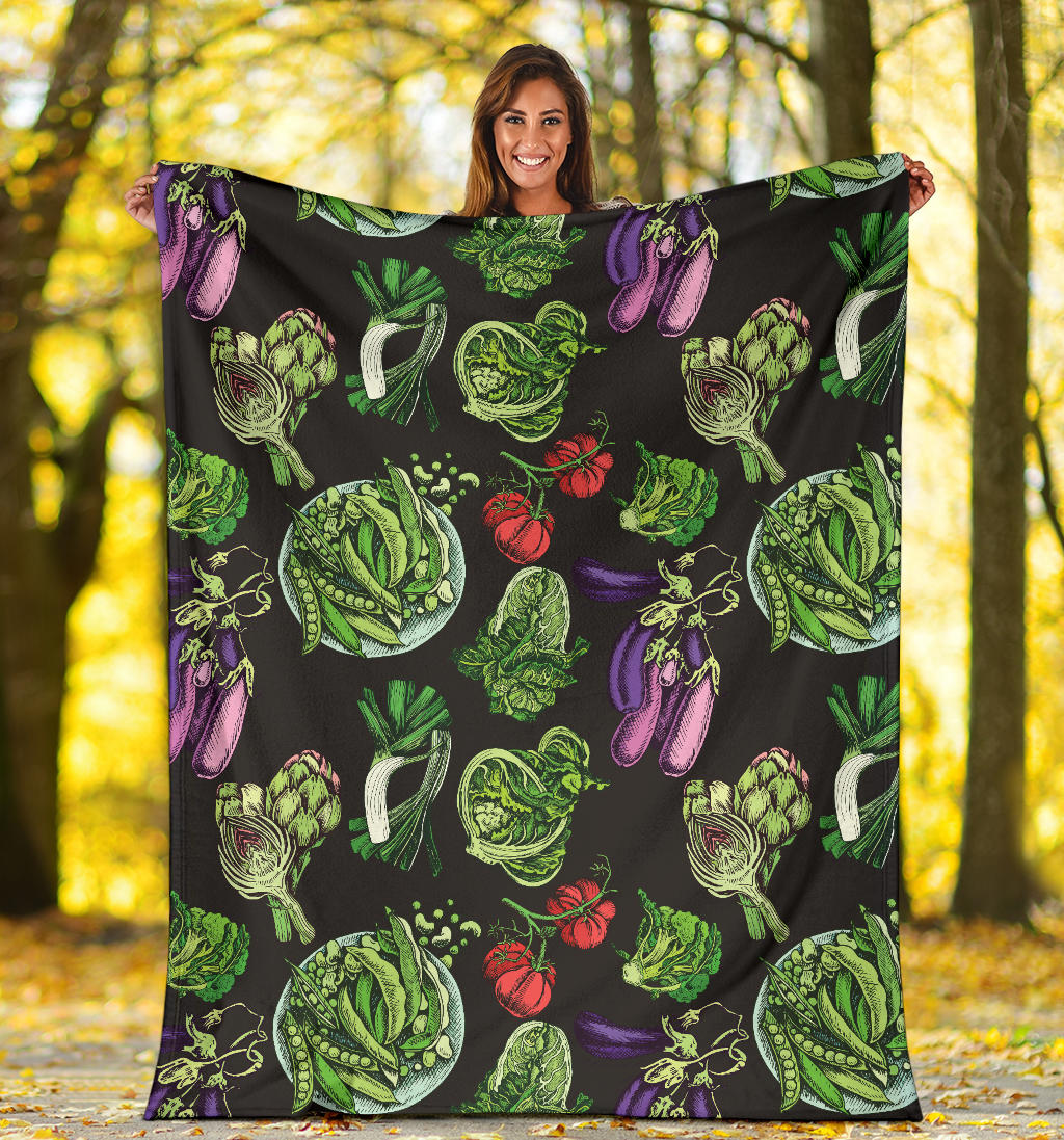 Lettuce Pattern Print Design 01 Premium Blanket