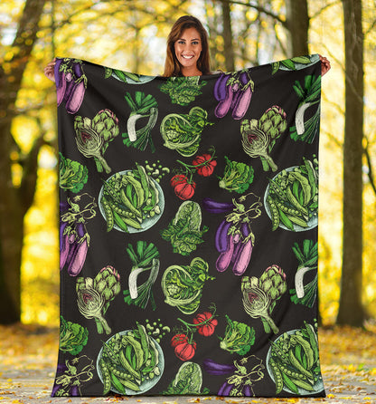 Lettuce Pattern Print Design 01 Premium Blanket