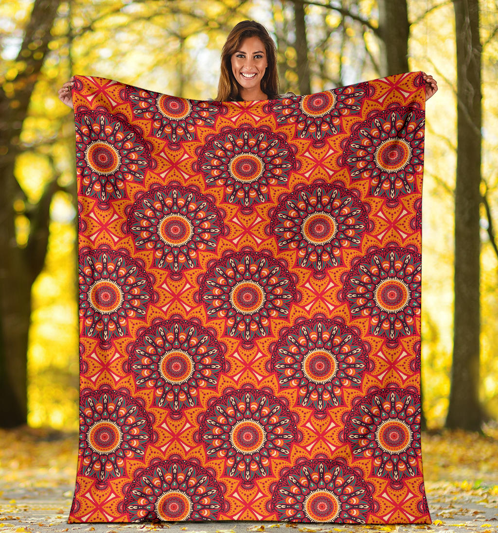 Bohemian Pattern Print Design 04 Premium Blanket