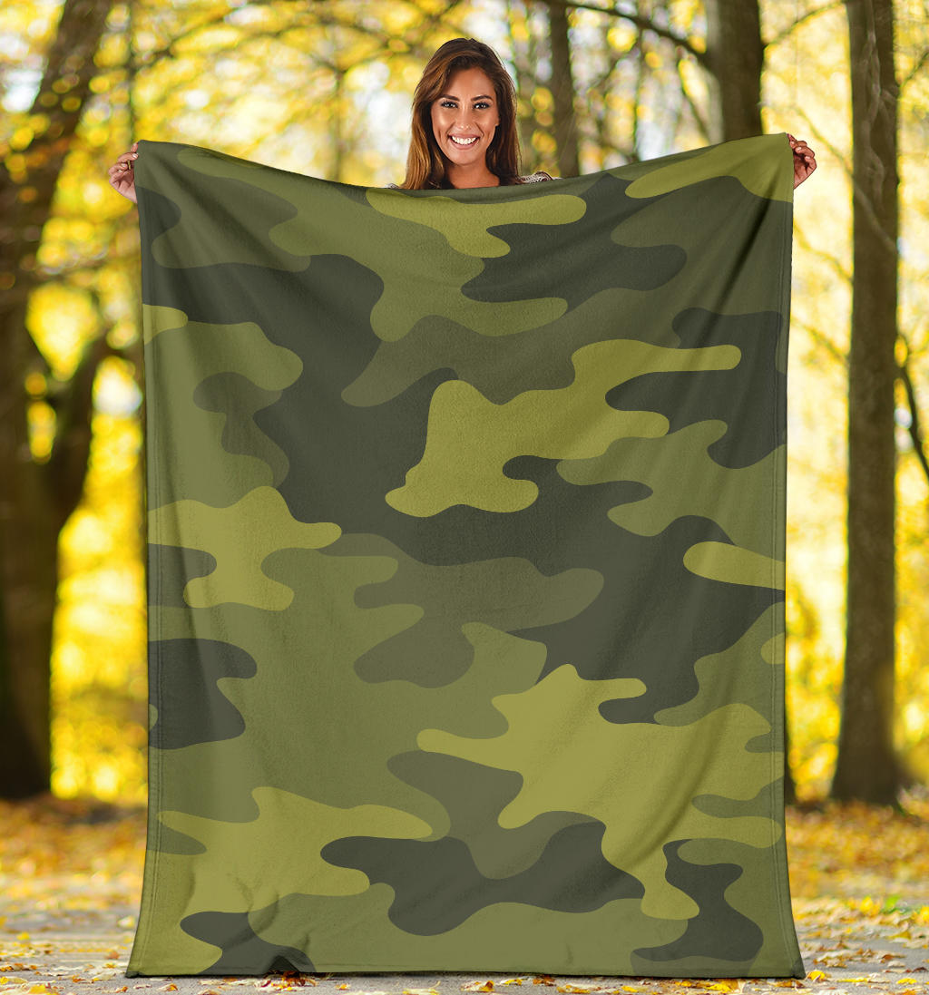 Military Camouflage Pattern Print Design 02 Premium Blanket