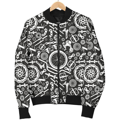Bicycle Tools Pattern Print Design 02 Men Bomber Jacket