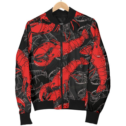 Lobster Pattern Print Design 04 Men Bomber Jacket