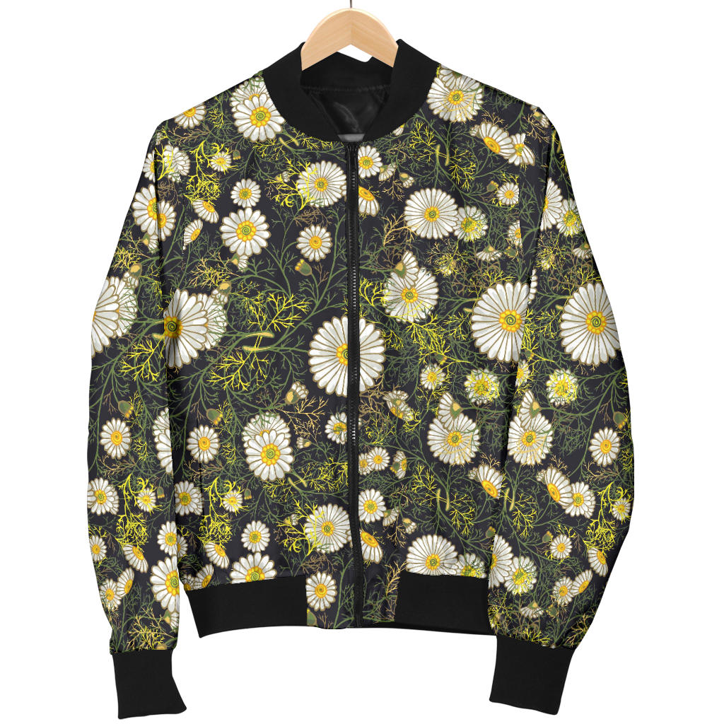 Daisy Pattern Print Design 03 Men Bomber Jacket