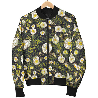 Daisy Pattern Print Design 03 Men Bomber Jacket