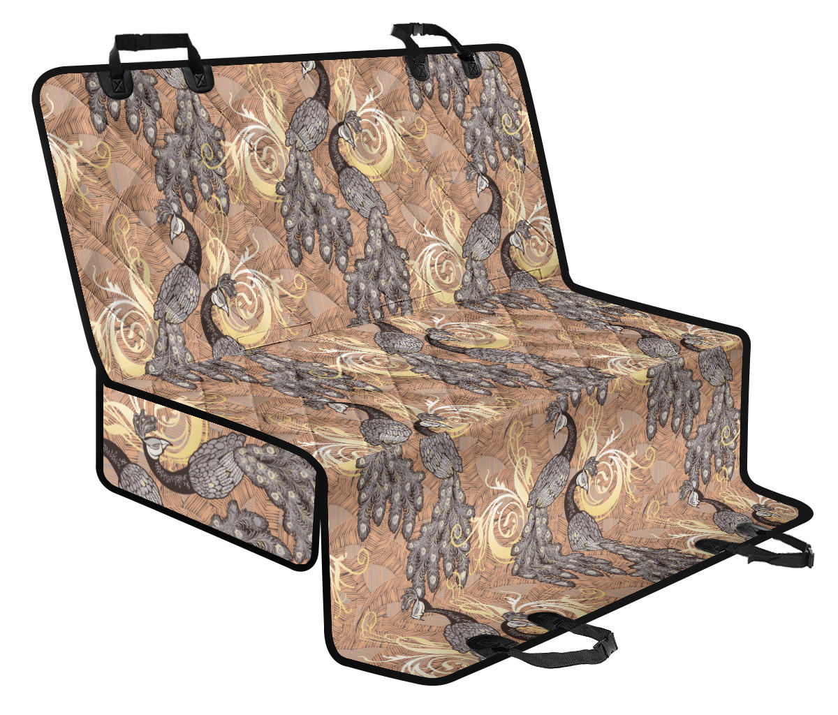 Peacock Pattern Print Design A05 Rear Dog Car Seat Cover Hammock
