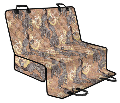 Peacock Pattern Print Design A05 Rear Dog Car Seat Cover Hammock