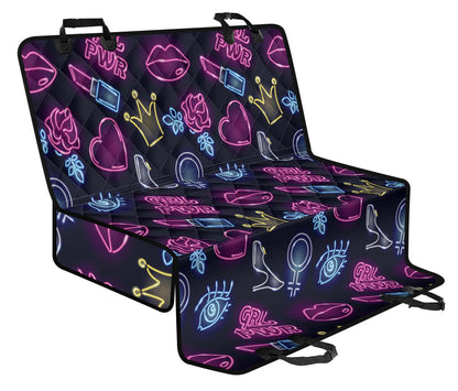 Lipstick Neon Pattern Print Design 02 Rear Dog Car Seat Cover Hammock