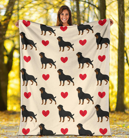 Rottweiler Pattern Print Design A02 Premium Blanket