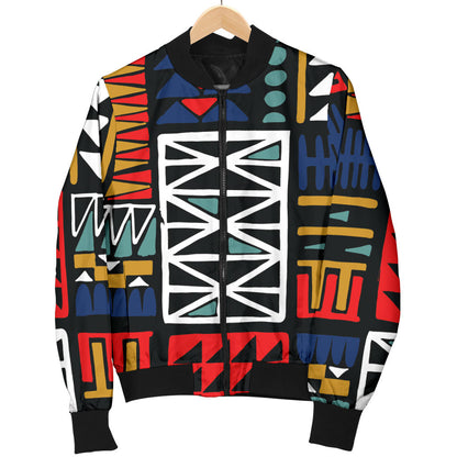 Kente Pattern Print Design 02 Men Bomber Jacket