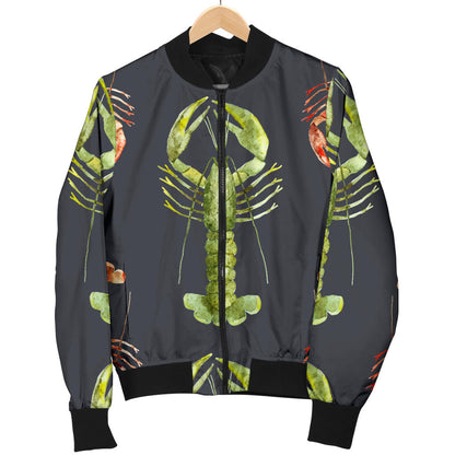 Lobster Pattern Print Design 01 Men Bomber Jacket