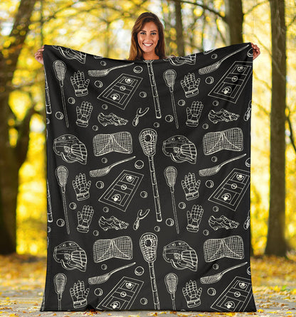 Lacrosse Pattern Print Design 01 Premium Blanket