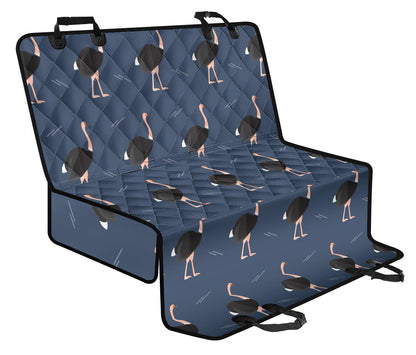 Ostrich Pattern Print Design 04 Rear Dog Car Seat Cover Hammock