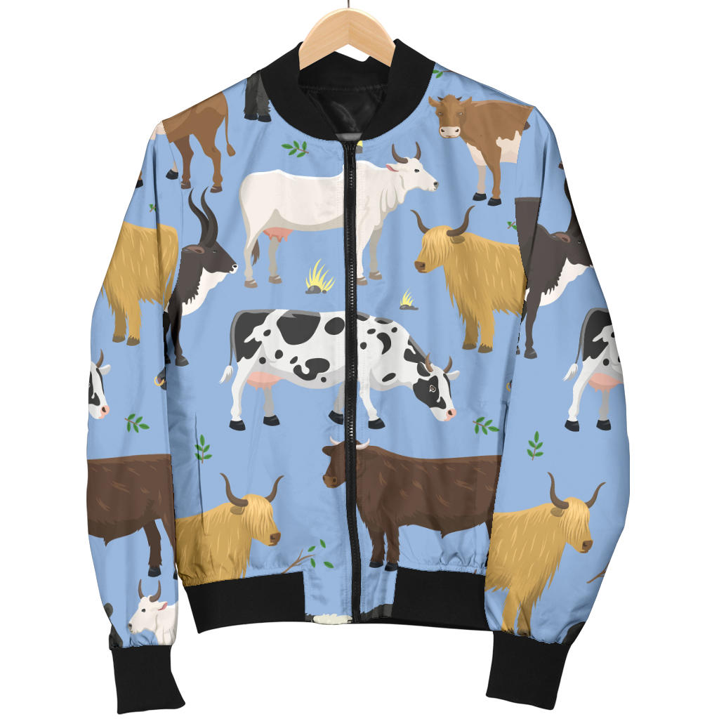 Cattle Pattern Print Design 02 Men Bomber Jacket