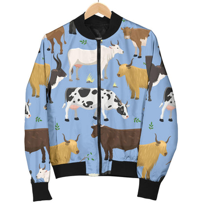 Cattle Pattern Print Design 02 Men Bomber Jacket