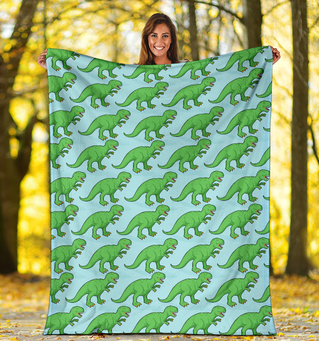 T Rex Pattern Print Design A01 Premium Blanket