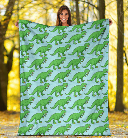 T Rex Pattern Print Design A01 Premium Blanket