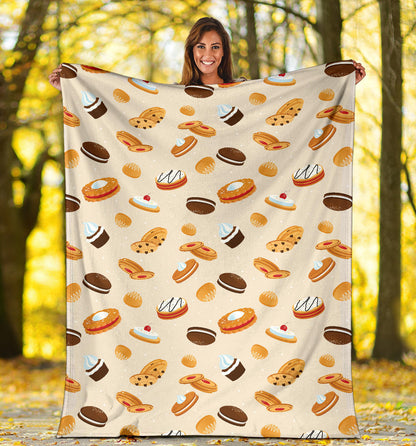 Biscuit Pattern Print Design 01 Premium Blanket
