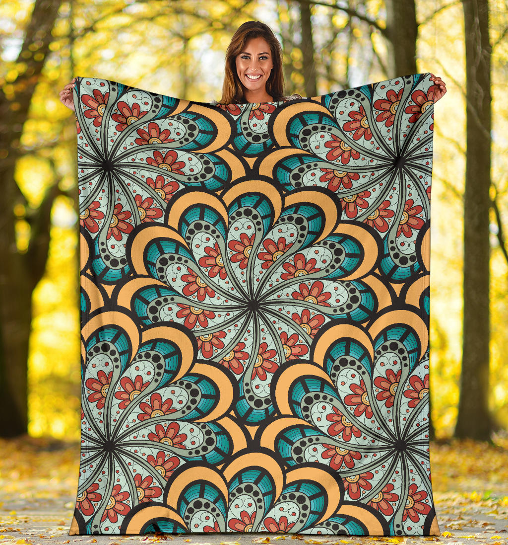 Mandala Pattern Print Design 01 Premium Blanket