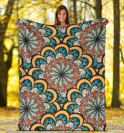 Mandala Pattern Print Design 01 Premium Blanket
