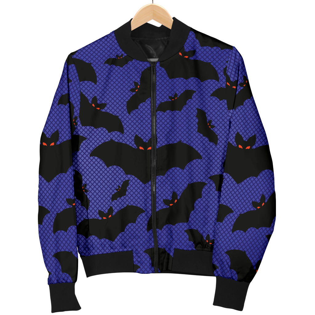 Bat Halloween Pattern Print Design 02 Men Bomber Jacket