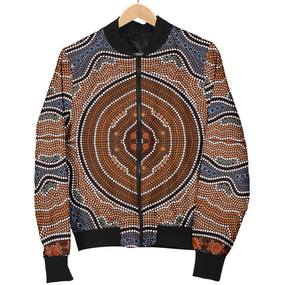 Aboriginal Pattern Print Design 01 Men Bomber Jacket