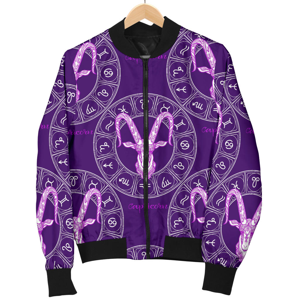 Capricorn Zodiac Pattern Print Design 04 Men Bomber Jacket