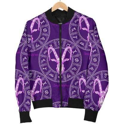 Capricorn Zodiac Pattern Print Design 04 Men Bomber Jacket