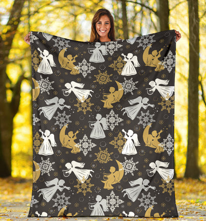 Angel Pattern Print Design 04 Premium Blanket