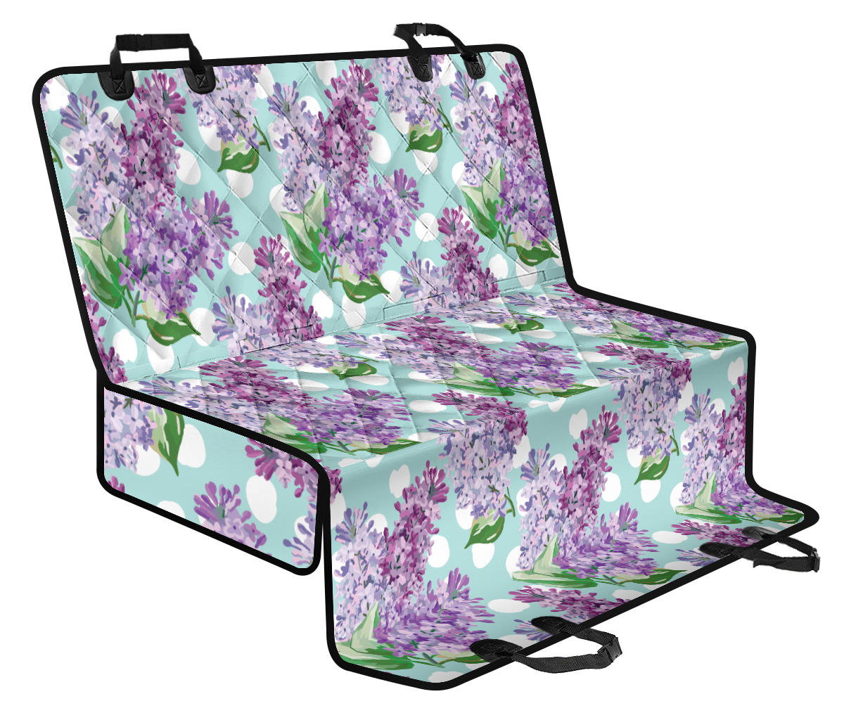 Lilac Pattern Print Design 02 Rear Dog Car Seat Cover Hammock