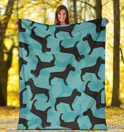 Schnauzers Pattern Print Design A01 Premium Blanket