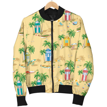 Beach Themed Pattern Print Design 01 Men Bomber Jacket