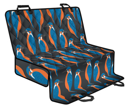 Kingfisher Pattern Print Design 03 Rear Dog Car Seat Cover Hammock