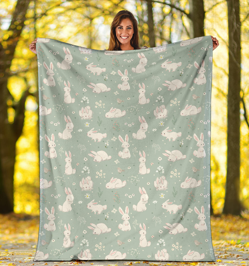 Bunny Pattern Print Design 03 Premium Blanket