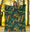 Jaguar Jungle Pattern Print Design 03 Premium Blanket