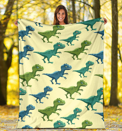 T Rex Pattern Print Design A04 Premium Blanket