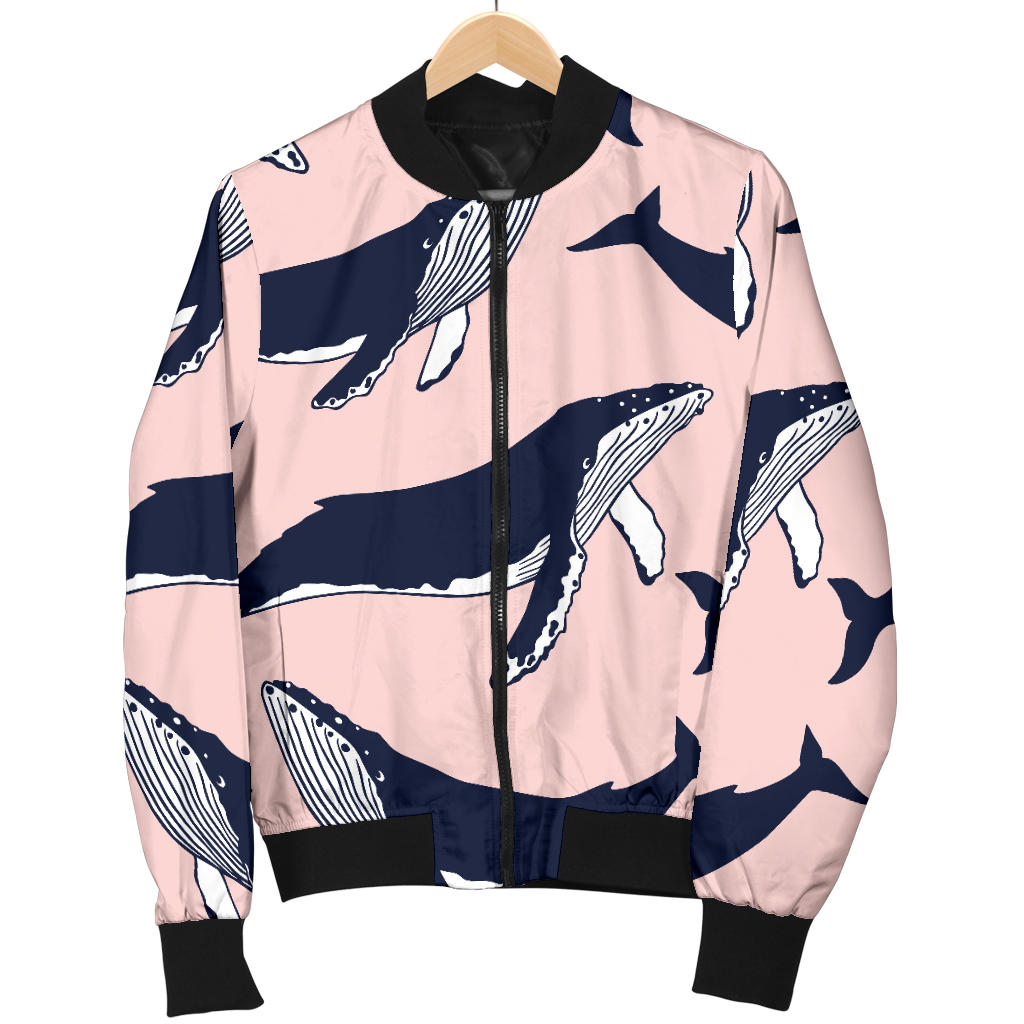 Humpback Whale Pattern Print Design 02 Men Bomber Jacket