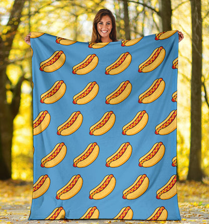 Hot Dog Pattern Print Design 02 Premium Blanket