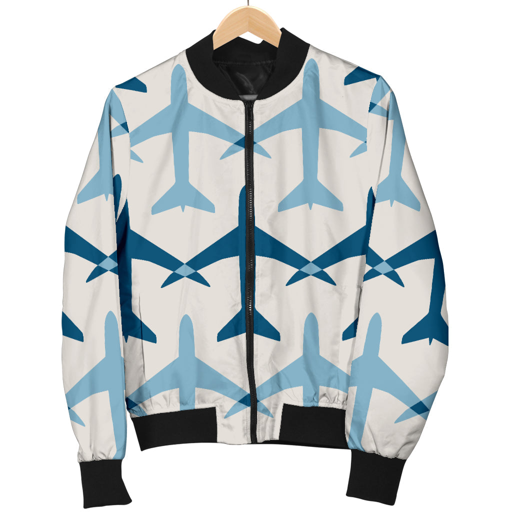 Airplane Pattern Print Design 04 Men Bomber Jacket