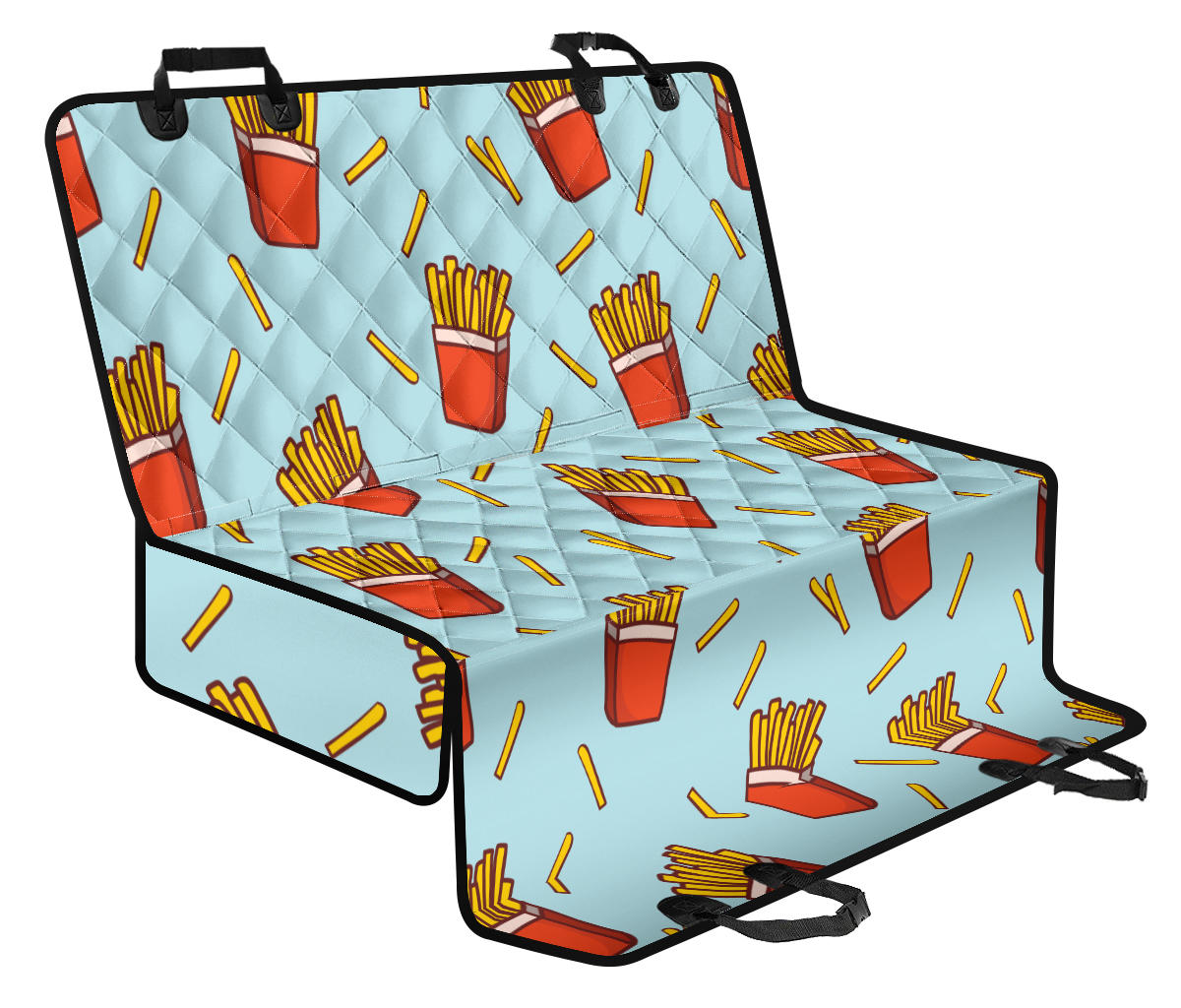 French Fried Pattern Print Design 02 Rear Dog Car Seat Cover Hammock