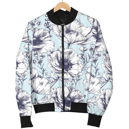 Anemone Pattern Print Design 02 Men Bomber Jacket